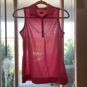 Calloway Golf Polo Sleeveless Pink Stripe